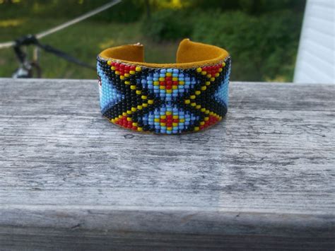 Native American Beaded Cuff Bracelet Beadworkunique By Deancouchie On