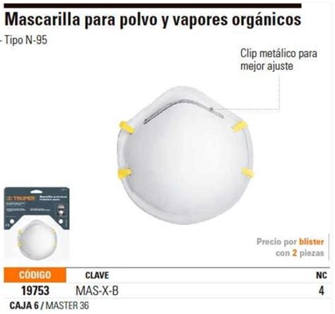 Mascarilla Respirador Truper Ffp1 Blister N95 2 Piezas Mercado Libre