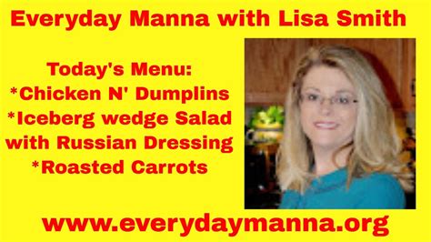 Everyday Manna With Lisa Smith Chicken And Dumplins Youtube
