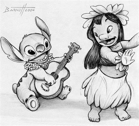 Pencil Drawing Of Stitch From Disneys Lilo And Stitch Disney Drawings