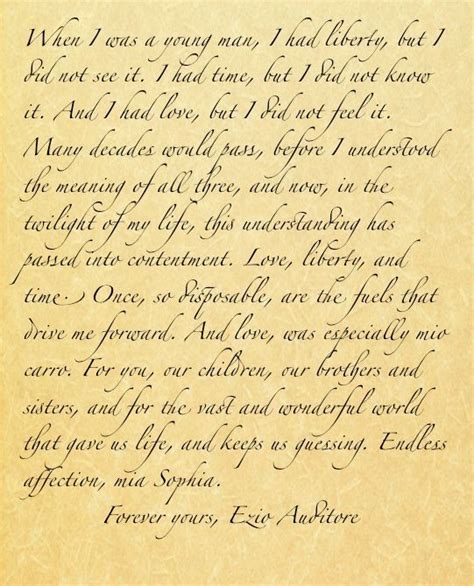 A Letter Written By Ezio Auditore Da Firenze Creed Quotes Assassins