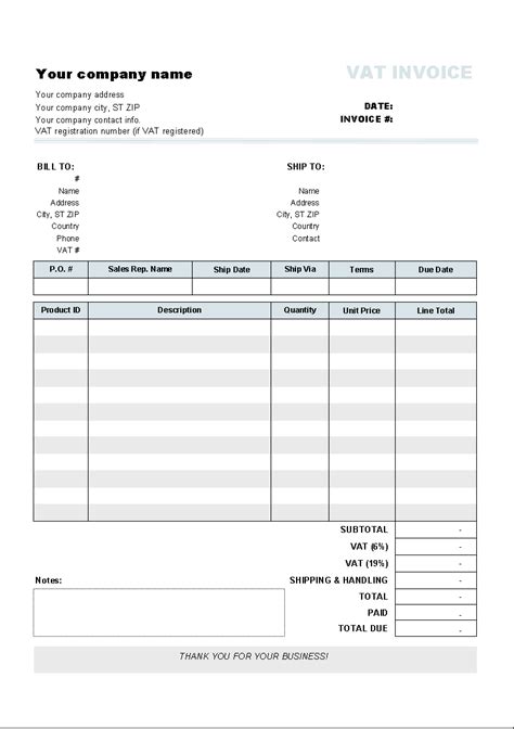 Invoice Template With Two Vat Tax Rates Free Download And Review