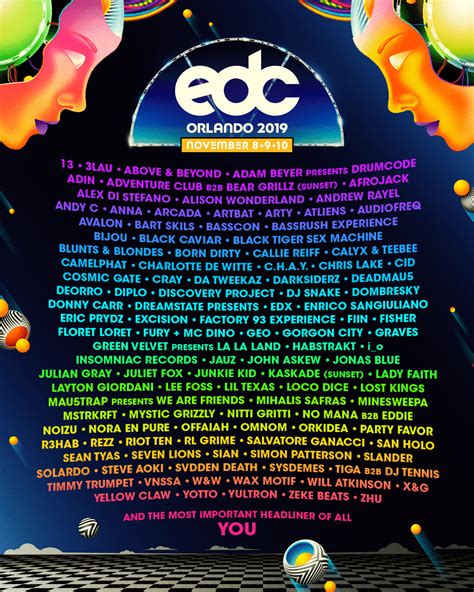 Edc Orlando Announces Full Lineup For November Adam Beyer Above And Beyond Excision Green