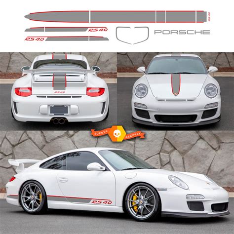 Porsche 911 991 Gt3 Rs 40 Side Hood Roof Rear Stripes Kit Decal Sticker