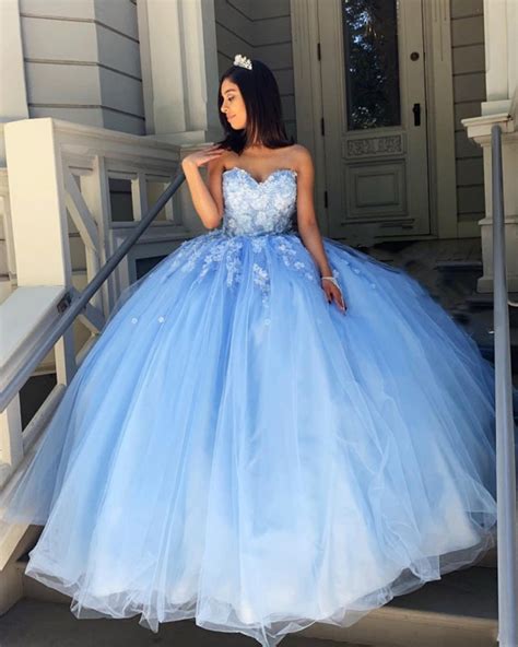 Amazing Sweetheart Lace Cinderella Blue Sweet 16 Dresses Birthday Part Siaoryne