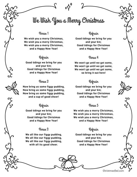 68 Top Christmas Song Lyrics Printable For Photo Collection And Pictures