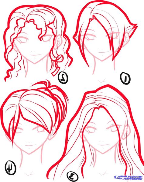 How To Draw Anime Hair Female Step By Step Menggambar Rambut