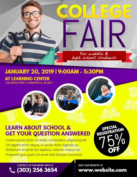 College Fair And Open Day Flyer And Poster Template College Poster