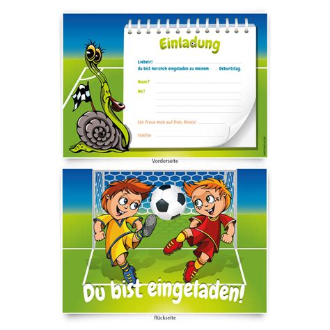 Das auswählen und gestalten ihrer. "Fußball" Kindergeburtstag Einladungskarten online ...