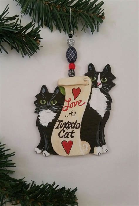 Tuxedo Cat Love Ornament Made By Tuxedo Cats Cat