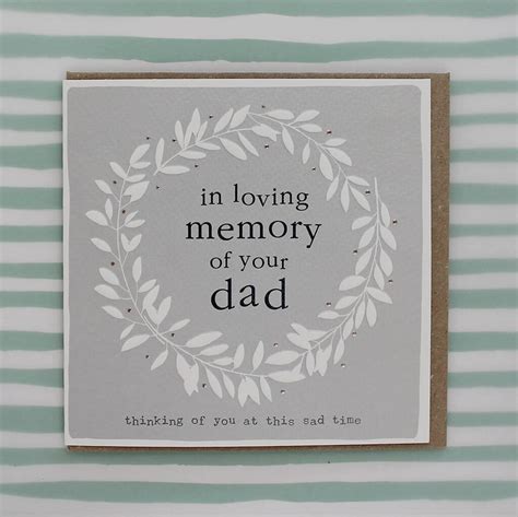 In Memory Of Your Dad Condolence Card By Molly Mae