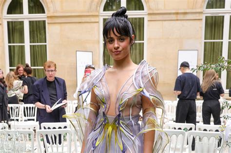 camila cabello and latte in butterfly dresses at paris fashion week photos billboard