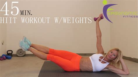45 Minute Hiit Workout With Weights Youtube