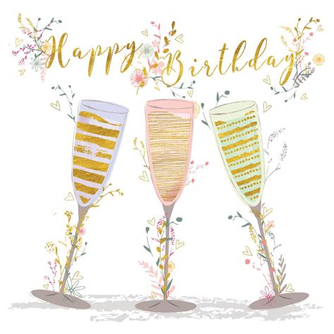 Happy Birthday Champagne Milkwood Art Licensing