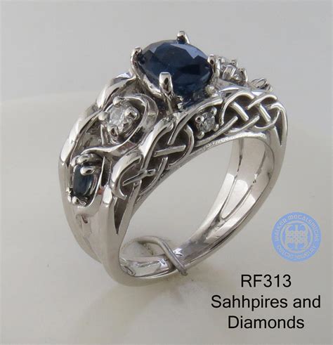 Unique Celtic Irish Engagement Wedding Ring In 14k White Gold With