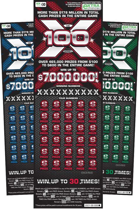 100x The Money Scratcher 2021 Virginia Lottery