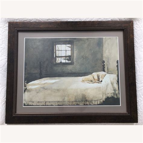 Professionally Framed Dog On Bed By Andrew Wyeth Aptdeco