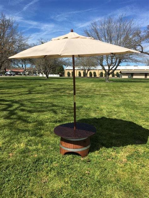 Market Umbrella W A Wine Barrel Lounge Table Base Rental Taylor