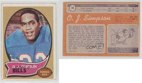 Buy from multiple sellers, and get all your cards in one shipment. 1970 Topps #90 OJ Simpson Buffalo Bills O.J. RC Rookie ...