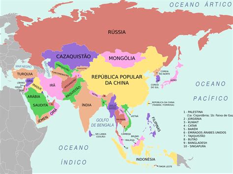 Mapa Ásia Fonte Wikimedia Commons Escola Educação