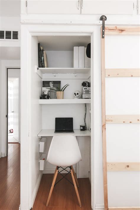 How To Build A Desk In A Closet Closet To Office Makeover The Navage