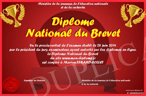 Diplome National Du Brevet