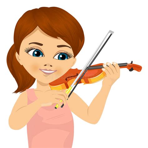 Cute Little Girl Playing Violin Stock Vector Illustration Of Music