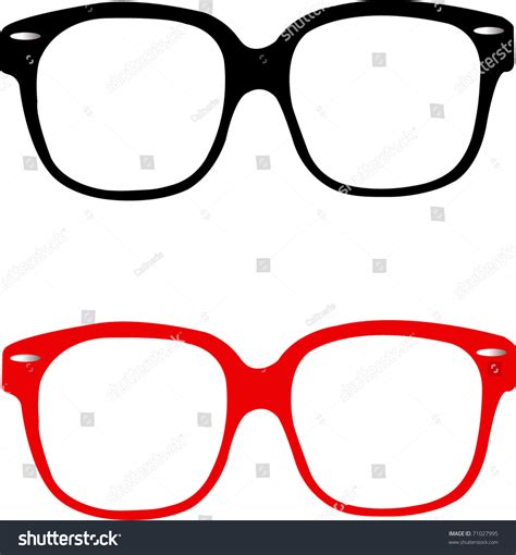 Red Black Nerd Glasses Stock Vector 71027995 Shutterstock