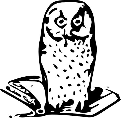 Owl On Book Clip Art Free Vector In Open Office Drawing Svg Svg