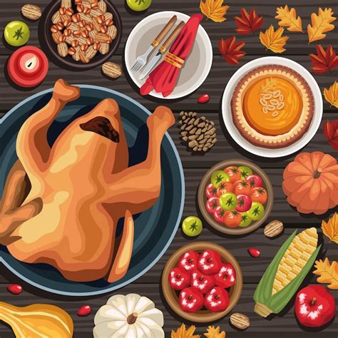 Premium Vector Happy Thanksgiving Food Pattern