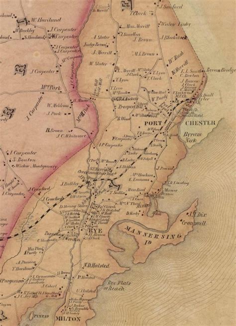 Westchester County New York 1851 Old Wall Map Reprint With Etsy