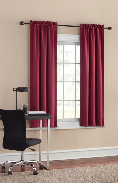 Mainstays Solid Color Room Darkening Rod Pocket Curtain Panel Set Of 2