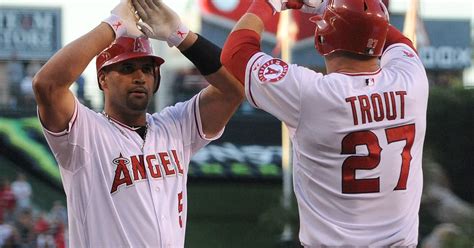 Pujols Trumbo Trout Power Angels Past Giants Cbs Los Angeles