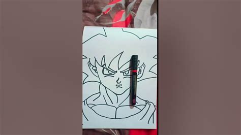 Goku Drawing I Easy Draw With Marker I Drawing Drawingtutorial Youtube