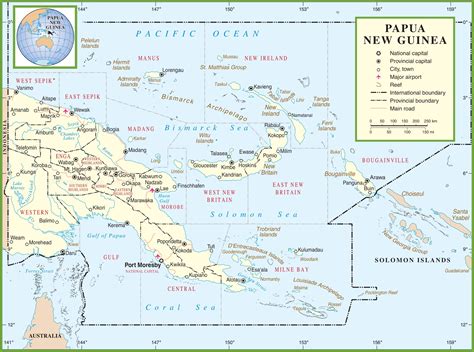 Papua New Guinea Provinces Map