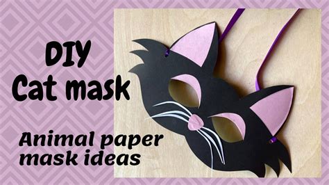 How To Make A Cat Mask With Paper Diy Paper Cat Mask Cat Costume