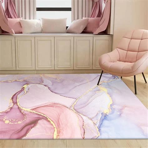 Pink Gold Watercolor Abstract Carpet Girls Room Romantic Etsy In 2020