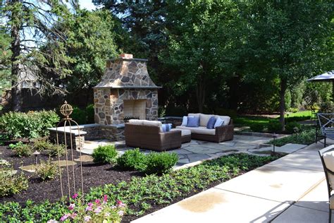 Outdoor Fireplace And Paver Patio Northbrook Decks
