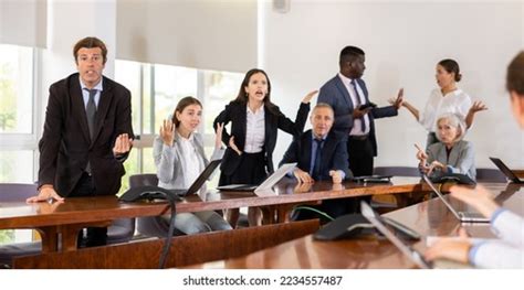 Group Business People Arguing Meeting Room Stock Photo 2234557487
