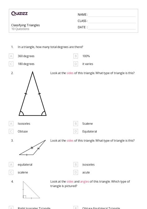 50 Triangles Worksheets For 7th Grade On Quizizz Free And Printable