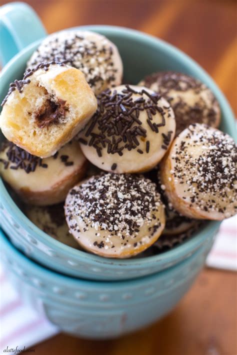 Baked Nutella Stuffed Donut Holes A Latte Food