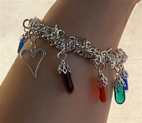 Rainbow Charm Bracelet Cornish Glass Art