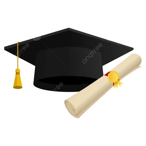 Toga Hat Vector Art Png Black Toga Hat With Graduation Certificate