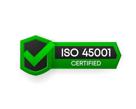 Premium Vector Iso 45001 Standard Certificate Badge Health And Safety