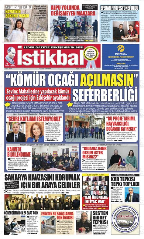 20 Ocak 2022 Tarihli İstikbal Gazete Manşetleri