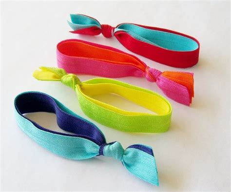 4 Double Elastic Ribbon Hair Ties By Lucky Girl Brand Want Additional Info Click On The