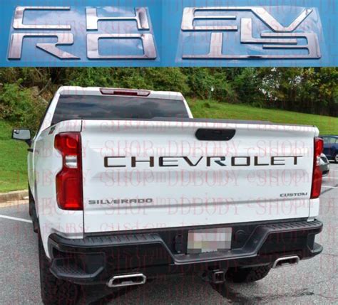 Chrome Raised Tailgate Letters For 2019 2021 Chevrolet Silverado 1500