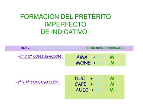 PPT FORMACIÓN DEL PRETÉRITO IMPERFECTO DE INDICATIVO PowerPoint