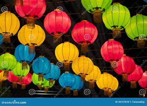 Colorful Chinese Lanterns Stock Photo Image Of Backgrounds 38157878