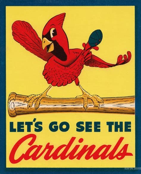 Vintage St Louis Cardinals Baseball Art Row One Brand